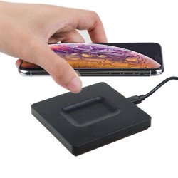 Slim Quick Charge Wireless Charger for Qi Compatible Device, iPhone, Samsung Galaxy Android, Airdpod, and More (Black)